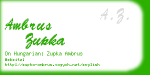 ambrus zupka business card